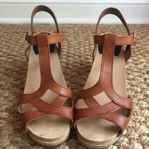 Swedish Hasbeens Cut Out T Strap Heel. Size 39